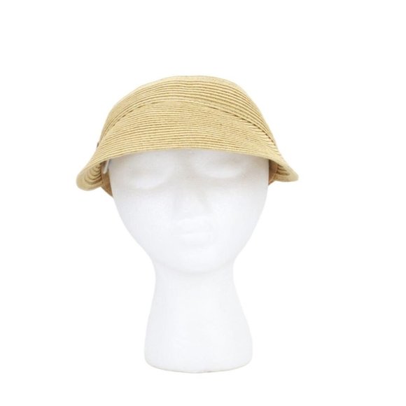 Scala Collezione Viviana Straw Braid Soft Sewn Brim Sun Visor One Size - Picture 1 of 8